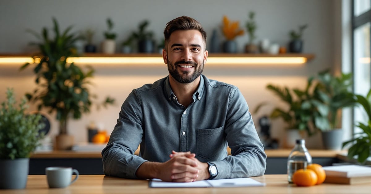 Branding manager en action dans un environnement de travail moderne et professionnel