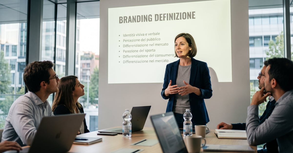 Branding definizione : illustration de la stratégie de marque et de l'identité visuelle d'entreprise
